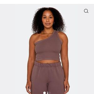 Set active mauve one shoulder top